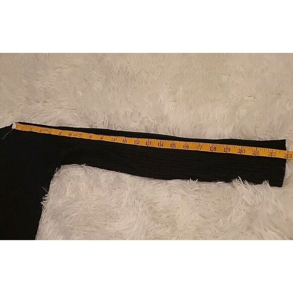 Almost Famous Large Black Stretchy Sweater Dress V Neck Long Length Maxi EUC - Picture 8 of 10